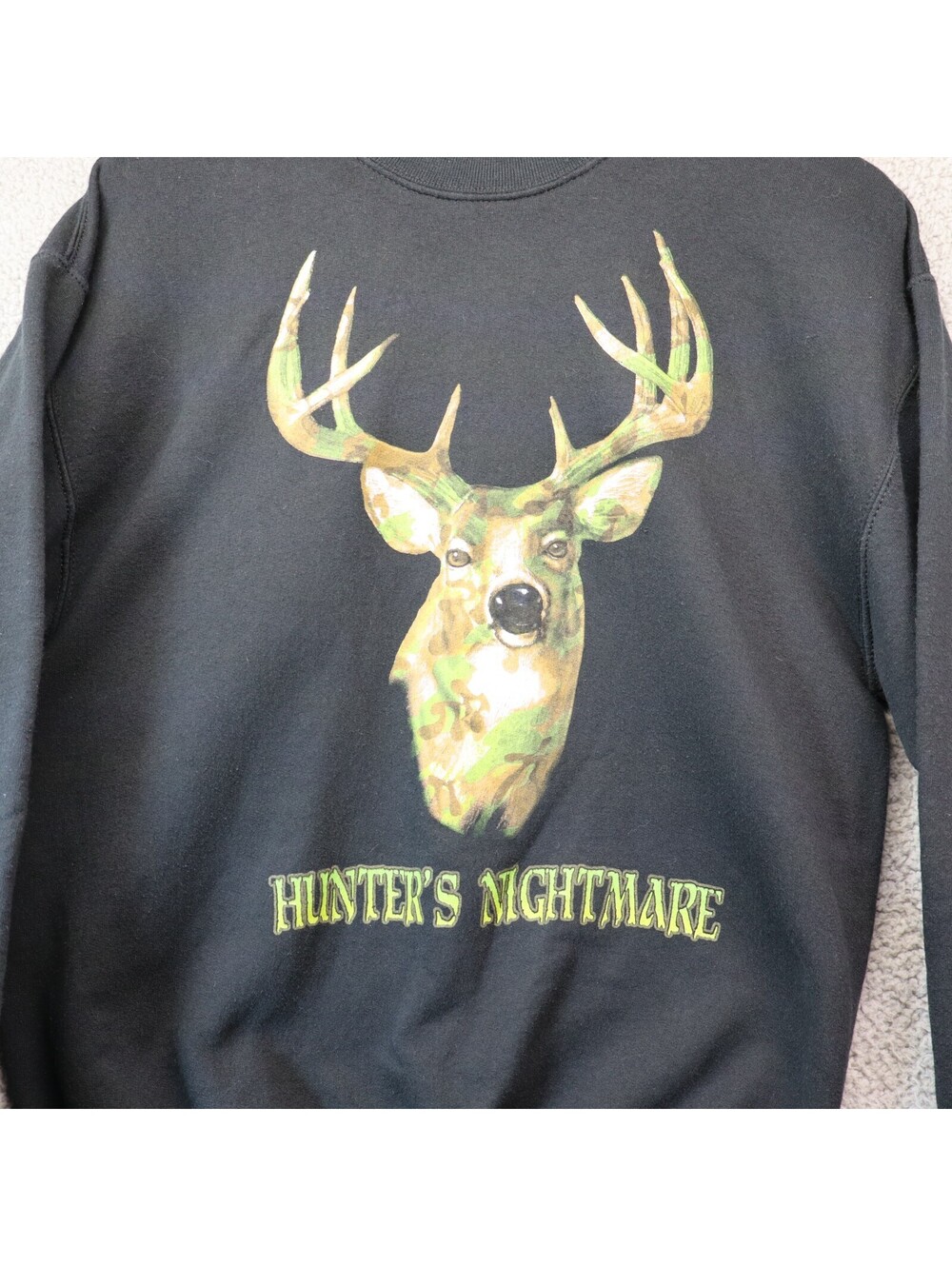 Jerzees Hunters Nightmare Buck Camo Sweatshirt Medium Vtg